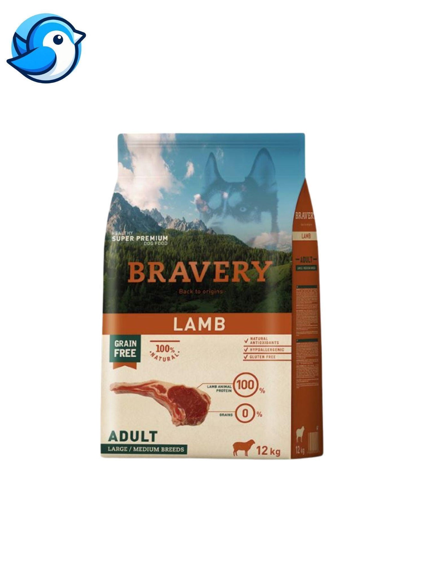 BRAVERY 12KG BÁRÁNY HYPOALLERGÉN, SUPER PRÉMIUM 43% HÚS - Pöpi Állateledel és Kiegészítők