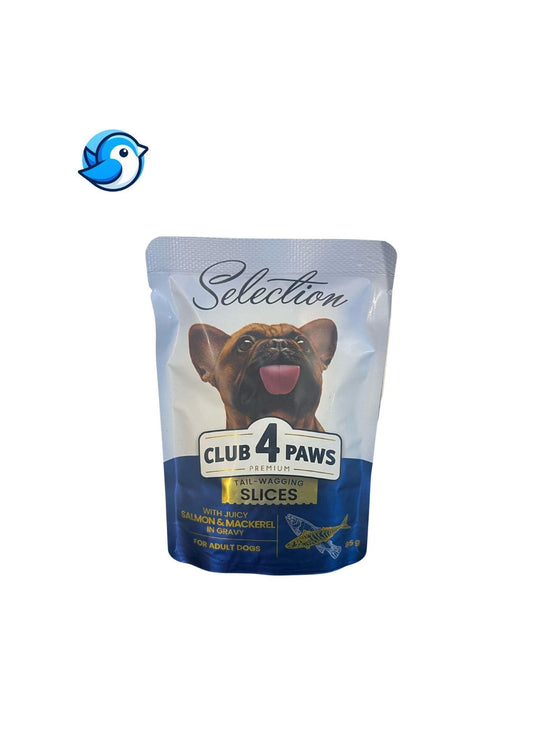 CLUB4PAWS SELECTION LAZAC&MAKRÉLA SZÓSZBAN ALUTASAKOS 85G - Pöpi Állateledel és Kiegészítők