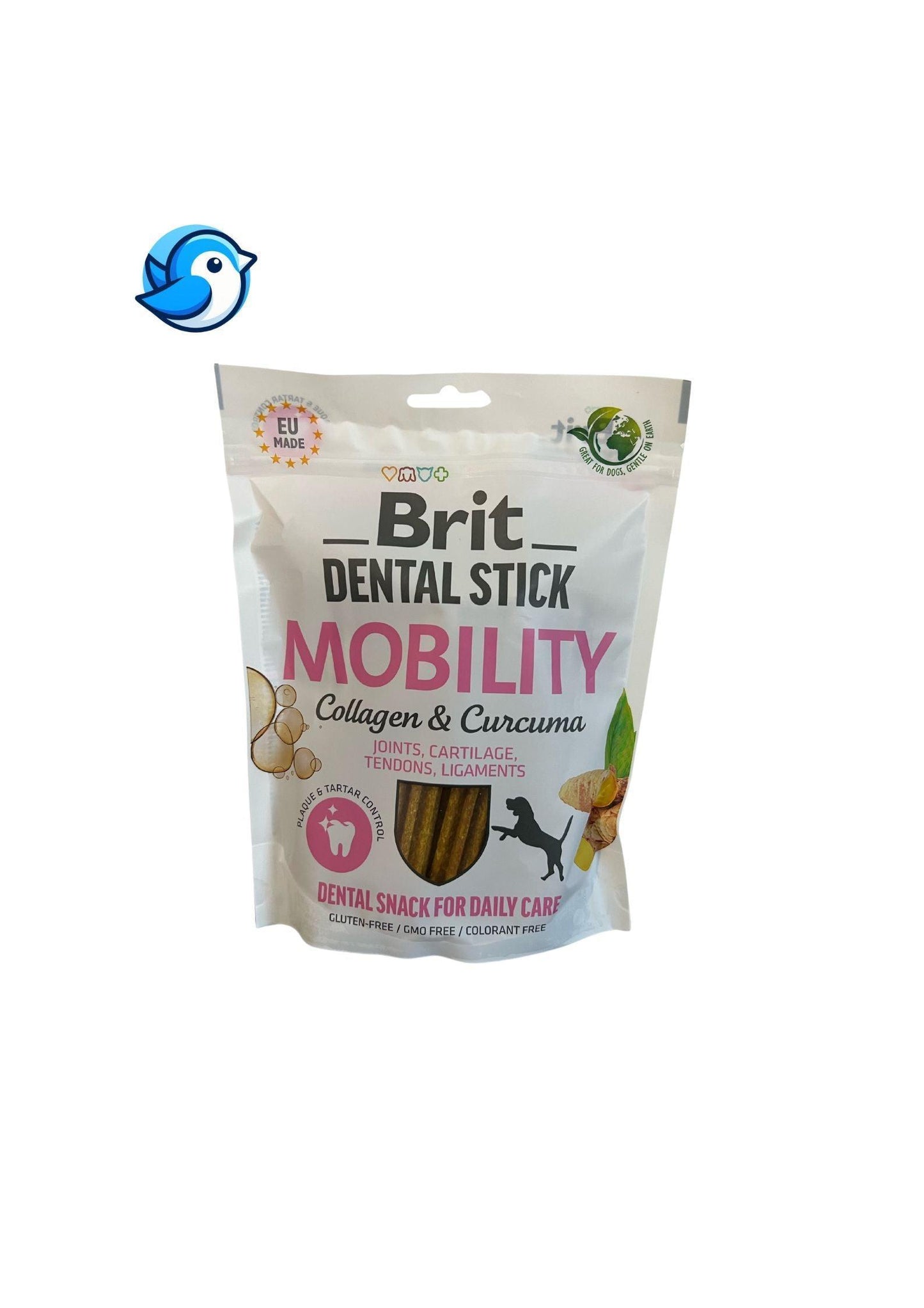 BRIT DENTAL STICK MOBILITY KURKUMÁVAL 251GR FOGTISZTÍTÓ - Pöpi Állateledel és Kiegészítők