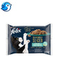 FELIX DELICIOUSLY 4X80G HALAS VÁLOGATÁS LAZAC, TONHA, TŐKEHAL, LEPÉNYHAL - Pöpi Állateledel és Kiegészítők