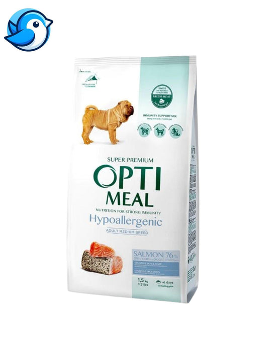 OPTIMEAL TELJES ÉRTÉKŰ TÁP LAZAC KIS TERMETŰ KUTYÁKNAK SUPER PRÉMIUM 1,5KG - Pöpi Állateledel és Kiegészítők