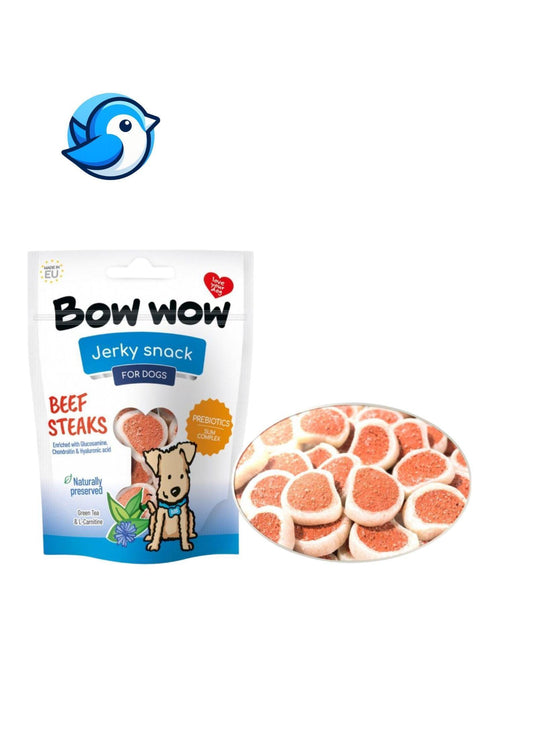 Bow Wow Steak Falatok Marha 80g - Pöpi Állateledel és Kiegészítők