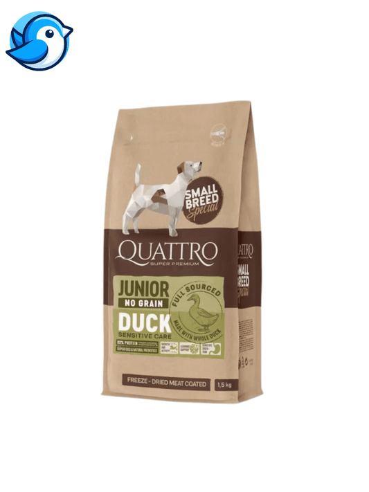 QUATTRO Hypoall JUNIOR kacsa 1,5kg Teljesértékű száraz eledel kistestű kutyáknak - Pöpi Állateledel és Kiegészítők