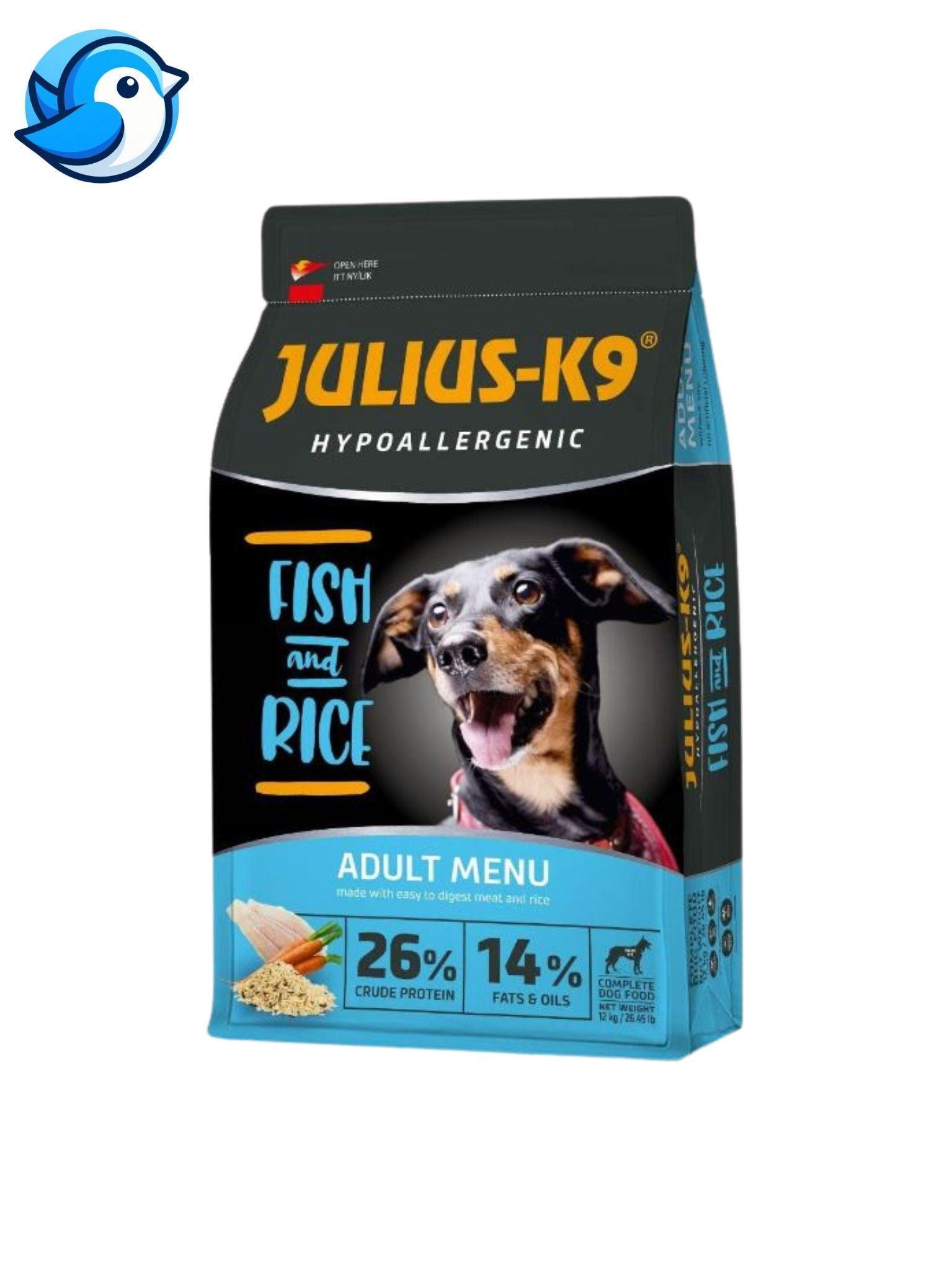JULIUS-K9 12KG FELÖTT HAL RIZS HIGHPREMIUM HYPOALLERGENIC - Pöpi Állateledel és Kiegészítők